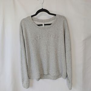 Fabletics 'Never Settle' Stacey Crop Sweatshirt, Drop Shoulder, Women's size XXL